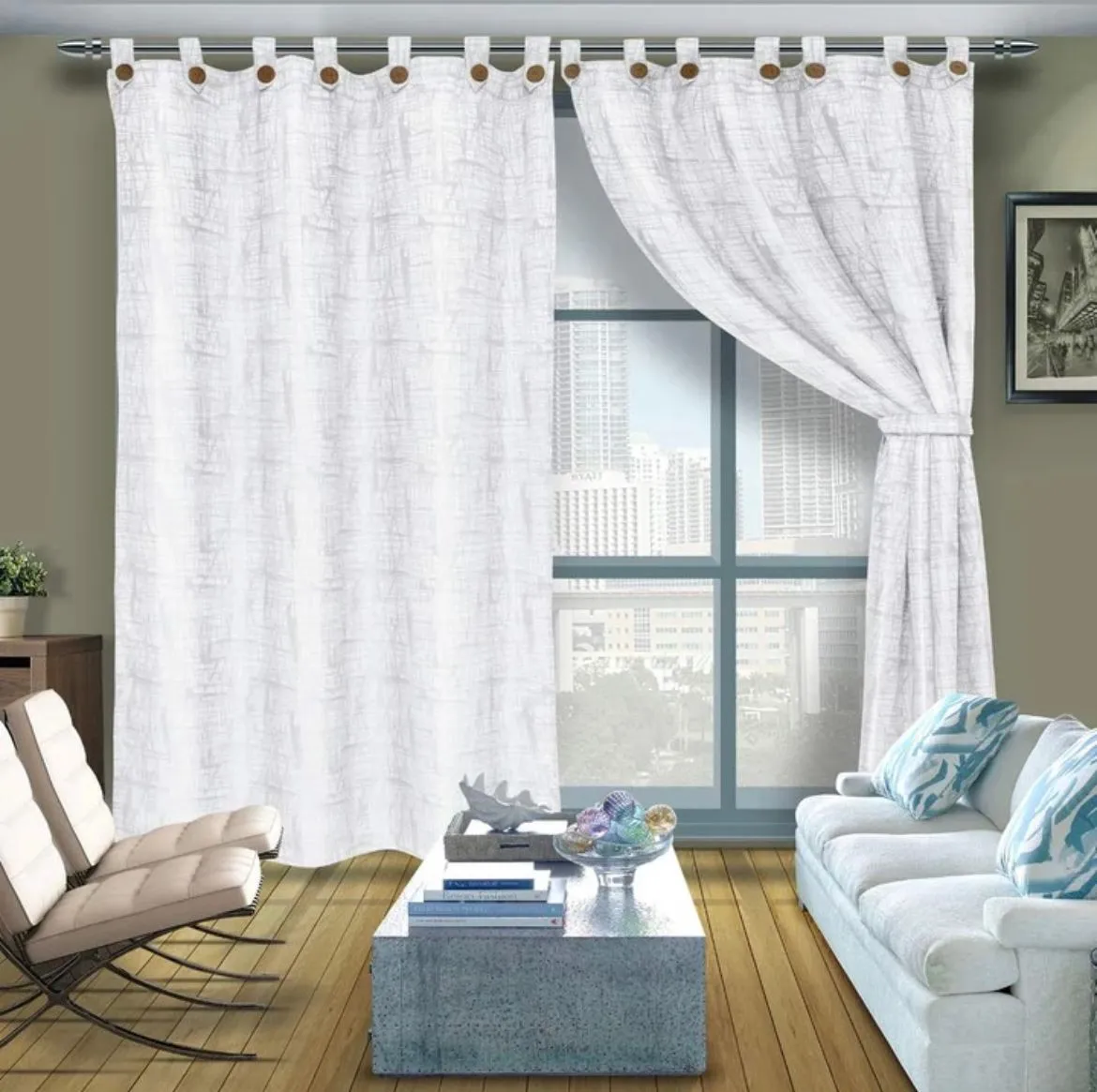 Juego Cortinas Jacquard 270x220 Cm